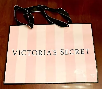 Vintage Victoria's Secret Pink Stripe Glossy Paper Retail Shopping Bag 16x12x6 • $2.95