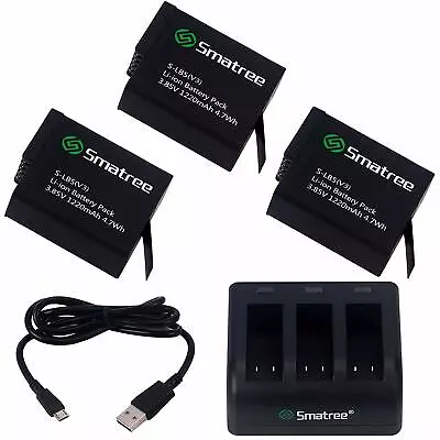 Smatree Battery (3-Pack) With 3-Channel Charger For GoPro HERO7 Black HERO(2018) • $65.95