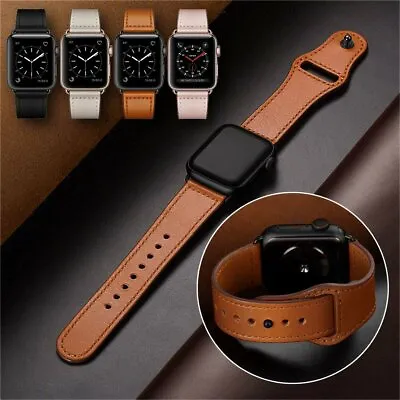 $19.89 • Buy Genuine Leather Apple Watch Band Strap For IWatch Series 6 5 4 3 38/42mm 40/44mm
