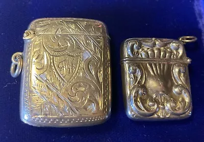 2 Victorian Sterling Silver Art Nouveau Match Safe • $30