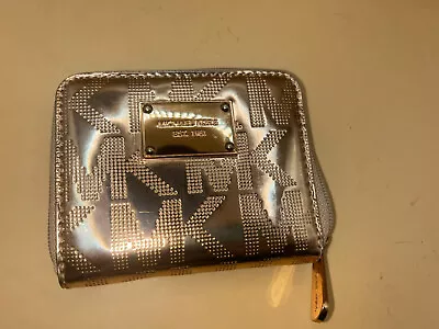 Michael Kors MK Signature Rose Gold Zip Around Small Wallet Mirror • $35.99