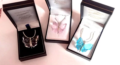 Collier Lalique Cristal Et Argent Bleu Dragonfly - Occasion, Pendentif Libellule Style Ice Light