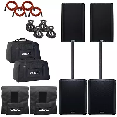 QSC K12.2 12  Powered Active Speakers K12 + QSC KS118 18  Subwoofers Pair Cases • $5693.40