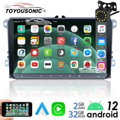 $129.99 • Buy Car Stereo Radio For VW Jetta Passat Apple Carplay 9  Android 12 GPS Wifi Camera