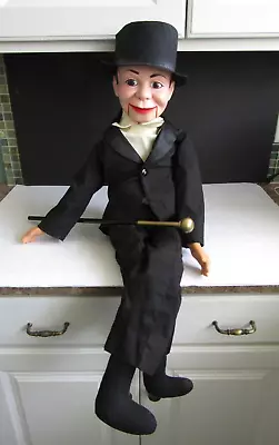 Vtg 1977 Juro Novelty Ventriloquist Dummy CHARLIE MCCARTHY Hat Cane WORKS! • $89.99