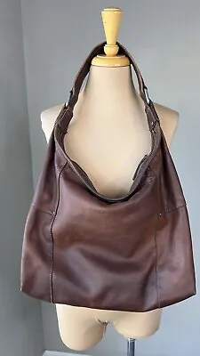 Vintage Banana Republic Brown Oversized Quality Leather BOHO Bag Purse • $49.99