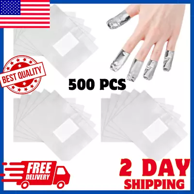 500 PCS Nail Wraps Remover Aluminium Foil Nail Remover With Lint-Free Cotton Pad • $18.99