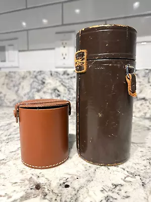 NIPPON Tokyo Vintage Leather Lens Case + Made In England Leather Case Lot Of 2 • $25