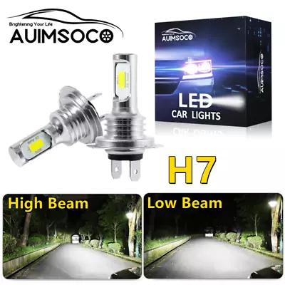 H7 LED Headlight Kit High Low Beam Bulbs 20W 4000LM High Power Bright White 2x • $19.99