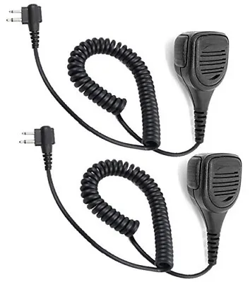 2pcs Handheld Shoulder Speaker Mic With PTT For Motorola Dual Pin 2 Way Radio • $59.99