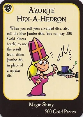 Azurite Hex-A-Hedron Munchkin Quest Promo Card Blue Dice Steve Jackson Games • $29.99