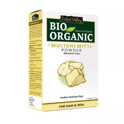 INDUS VALLEY Bio Organic Multani Mitti Powder 200 Gram For Hair & Skin • $11.99