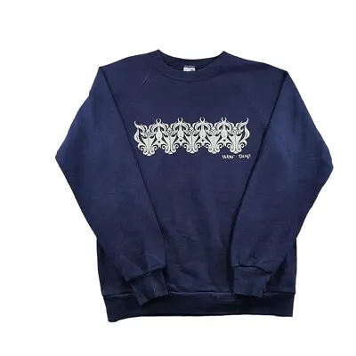 Vintage Jerzees Sweatshirt Adult Large L Navy Blue Mens Wolf Trap Crewneck • $13.42