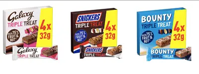 Bounty Snickers Galaxy Triple Treat Fruit & Nut Bars 6x4Pack(24Bars) BB21/12/23 • £10.49