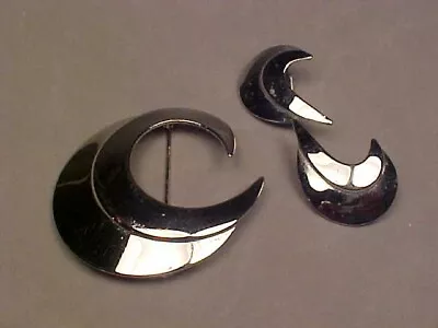 Vintage Sarah Coventry  Crescent  (1964) Brooch & Earrings Set • $1.99