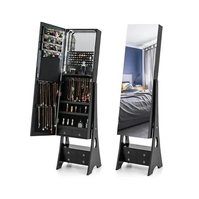 3-in-1 LED Jewelry Armoire Full Length Mirror Home Jewelry Organizer W/ 6 Drawer • $147.98