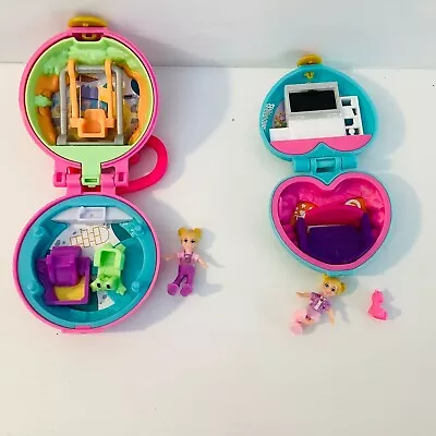 Polly Pocket Secret Slumber Party Locket & Tiny Pocket Places With Figures • $15.30