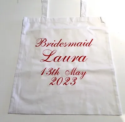 £6.99 • Buy Personalised Tote Bag - Bride / Bridesmaid Gift  Embroidered (no Stickers)