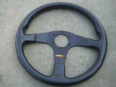 Momo Corse Racing Steering Wheel 1995 Leather 3 Spoke Rare Type D35 • $170