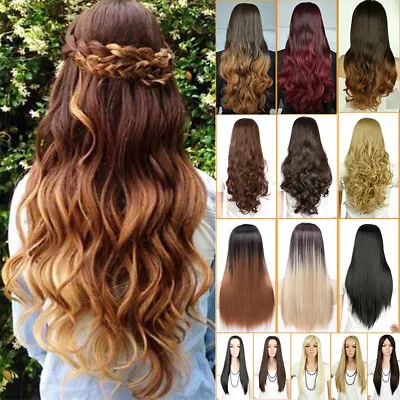 Fashion High Quality Ombre Hair Wigs Half Full Head Wig Real Long Straight Er5 • £23.08