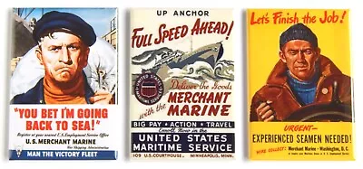 Merchant Marine FRIDGE MAGNET Set Recruiting Poster • $9.95