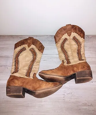 Coconuts By Matisse Rangler Cowgirl Boots Size 8.5 M Brown Suede Bohemian  • $24