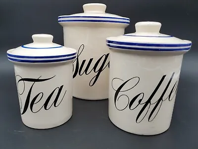 T.G. Green Cornishware Ltd. Church Gresley Canisters - Tea Coffee Sugar • $40