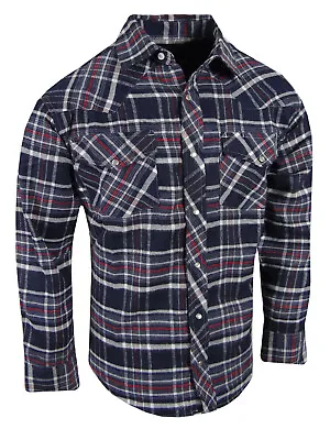 Plaid Flannel Shirt Snap Up Western Style Mens Flap Chest Pockets With Pen Slot! • $19.95