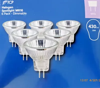 Brand New Homebase Halogen Spotlight Light Bulbs MR16 430 Lm 35 W 6 Pack GU5.3 • £3.99
