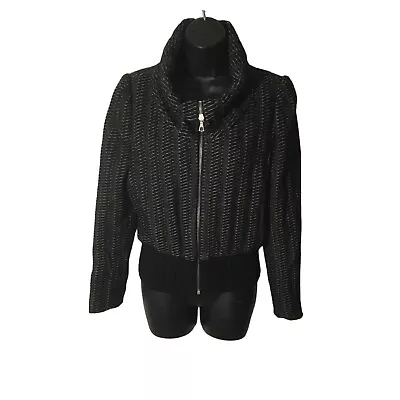 Dries Van Noten Women's Small Long Jacket Cowel Neck Sweater Sz 40 S Alpaca Wool • $245