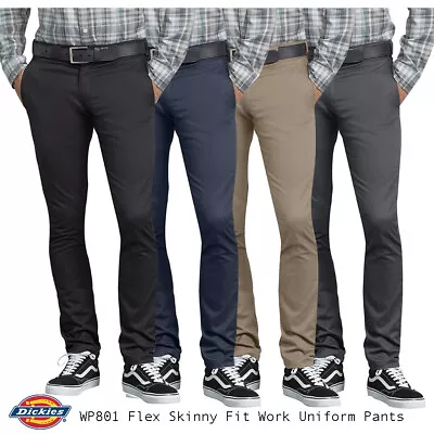 Dickies Men's WP801 Flex Skinny Fit Straight Leg Twill Work Uniform Pants • $37.88