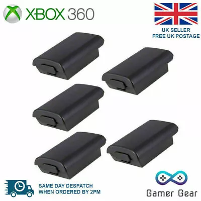 Xbox 360 Controller Battery Back Cover Case Shell - Black 5 Pack • £4.45