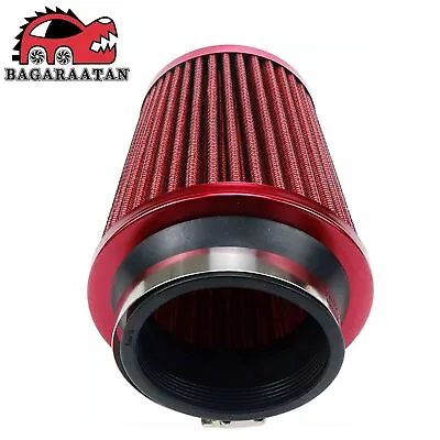 3  76mm High Flow Inlet Cleaner Dry Filter Cold Air Intake Cone Replacement Red • $13.86