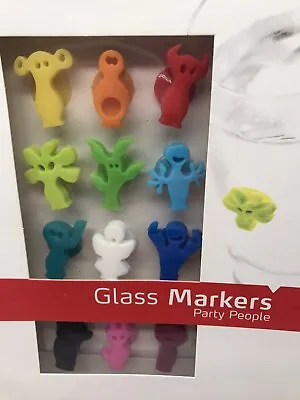 $21.98 • Buy Drinking IdentifiersParty People Glass Markers Suction Cup Markers 12piece