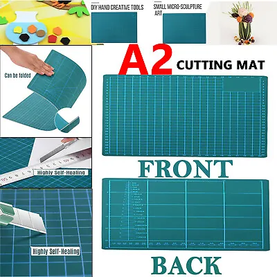 A2 Cutting MAT Non Slip SELF Healing Printed Grid Double Sided Quilting Sewing • £8.99