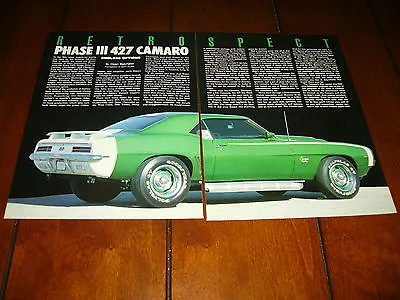 1969 Camaro Motion Performance Phase Iii 427  ***original 1991 Article*** • $11.95