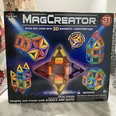 MagCreator 3D Magnetic Construction Set 31 Multicolor Pieces NEW Cra-z-art • $24.99