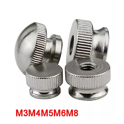 £1.55 • Buy Knurled Thumb Nuts Ni-plated Steel Hand Grip Knobs M3M4M5M6M8 Dome / Flat Head