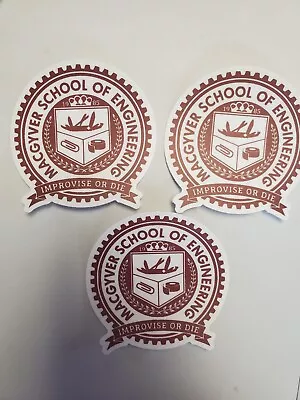 MacGyver School Of Engineering STICKERS (3)  DIE CUT *WORLDWIDE 🌐 SHIPPING* • $9.84