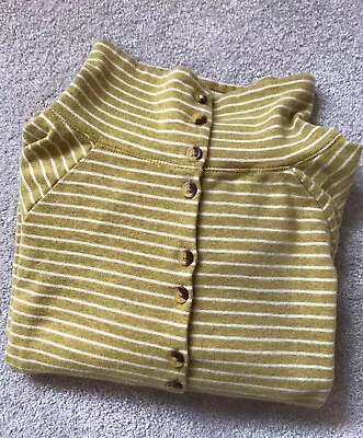 Ladies White Stuff Mustard Stripe Button Up Top - Size 18 • £3