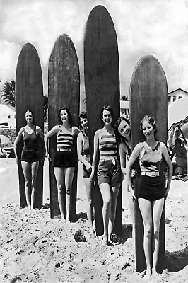 A0 A1 A2 A3 A4  Poster Print Art Glass Frame Surfing Black White Photo Vintage • $35.99