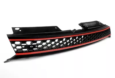 Fits 10-14 VW Golf 6 MK6 GTI Style Front Black Red Trim Grille Mesh Badgeless US • $38.67