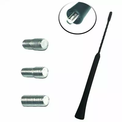 $7.04 • Buy Universal Car Aluminum Screw Radio Black Short Antenna Aerial Detachable