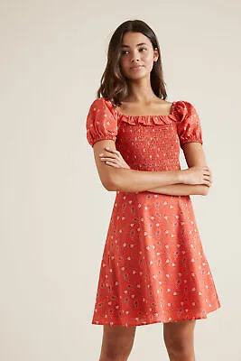 $42 • Buy Seed Teen Gold & Red Paisley Cotton Dress Size 12,14 Bnwt Rrp$59.95