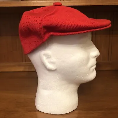 Kangol Mens Red Mesh Cap Hat Cabbie Newsboy Summer Golf • $15