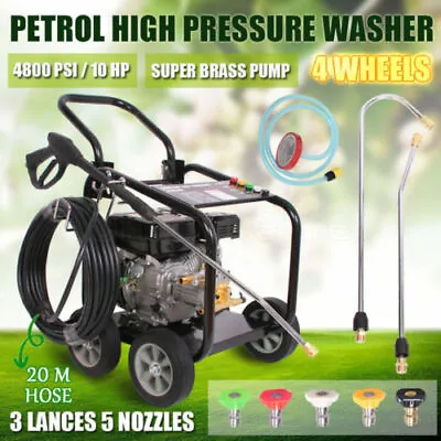 New Black Jet 10 Hp 4800 Psi  High  Pressure Water Washer Cleaner Petrol Brass • $449