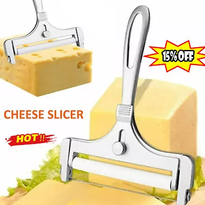 Cheese Slicer Adjustable Thickness Cheese Butter Cutter With Wire • £5.05