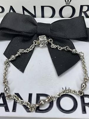 $23.59 • Buy Genuine Pandora Silver Moments 5 Clip Charm Bracelet - 23cms