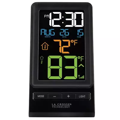 Color Digital Wireless Thermometer And Time | Crosse La Technology Black Lcd • $41.79