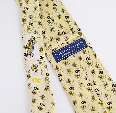 Vineyard Vines Custom Collection Georgia Tech University Mens Necktie 61 L 3.5 W • $70